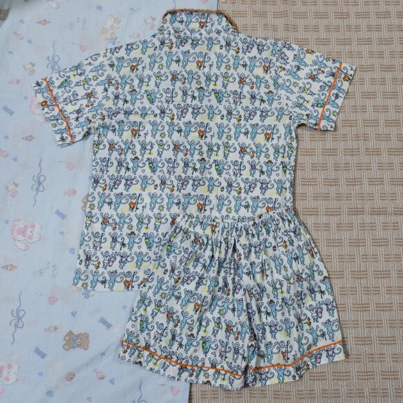 Roller Rabbit Cartoon Monkey Print Pajama Set - Picture 8 of 8